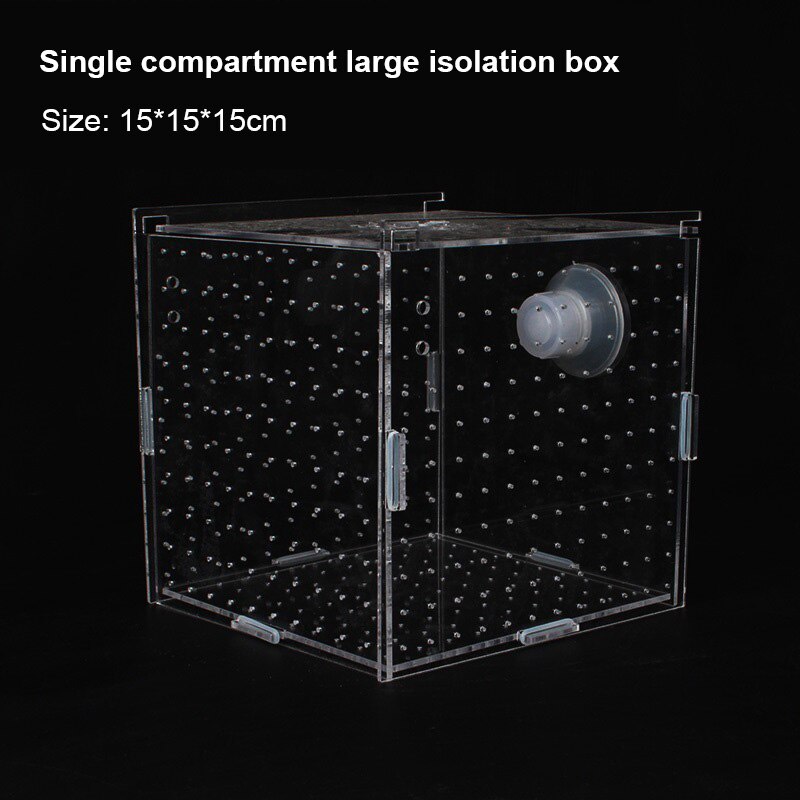 Caja transparente para acuario, bandeja pequeña para pecera, caja de producción, aislamiento de rejilla múltiple simple y doble: L