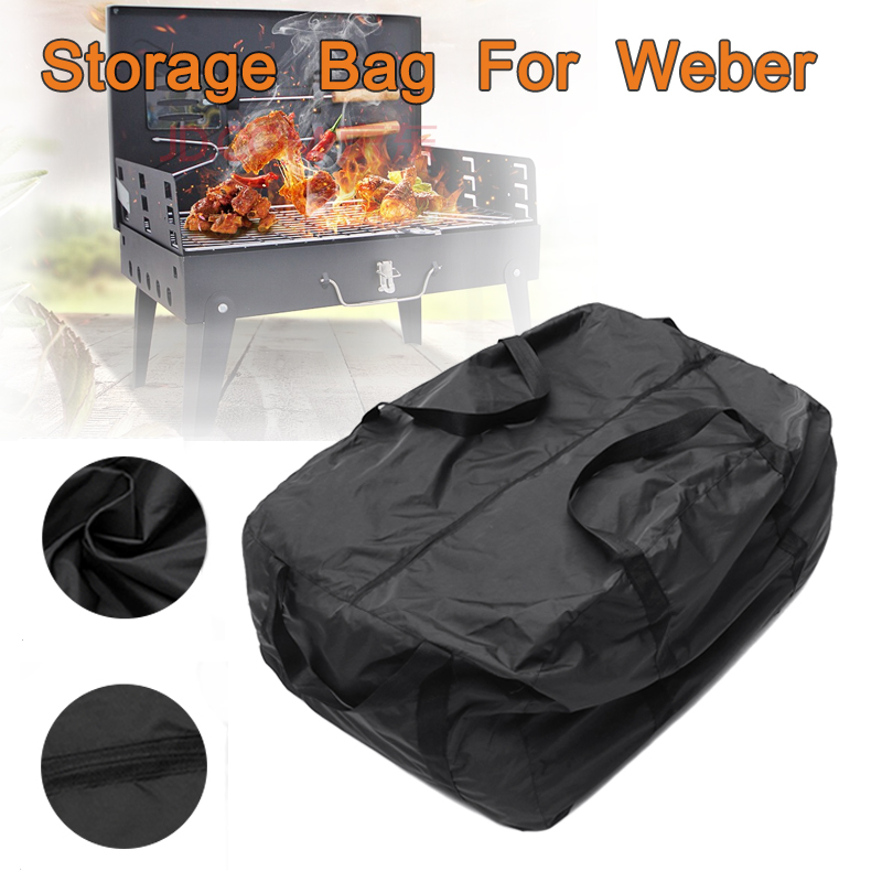 For Weber BABY Q&Q1000 Series Waterproof Dustproof BBQ Premium Grill Storage Carry Bag Camping Duffle Bags 74x57x43cm