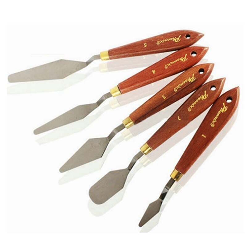 Phoenix ensemble de 5 pièces en acier inoxydable spatule cuisson pâtisserie outil mélange grattoir Pack Art Scorper huile grattoir peinture pelle Palette