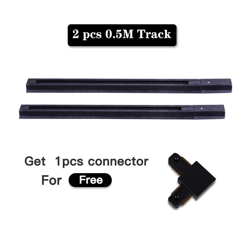 Riel de luz LED para tienda de ropa, riel eléctrico de 2 cables con manchas, lámpara de pista para iluminación del hogar, foco de rieles, 1M, 0,5 M: RGB / Beige