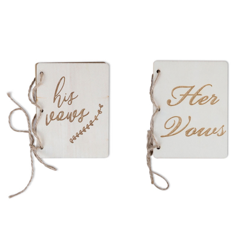 Wedding Card Kraft Paper Wooden Vow Books His Her Vow BooksBooklet Vow Notebook Props Wedding