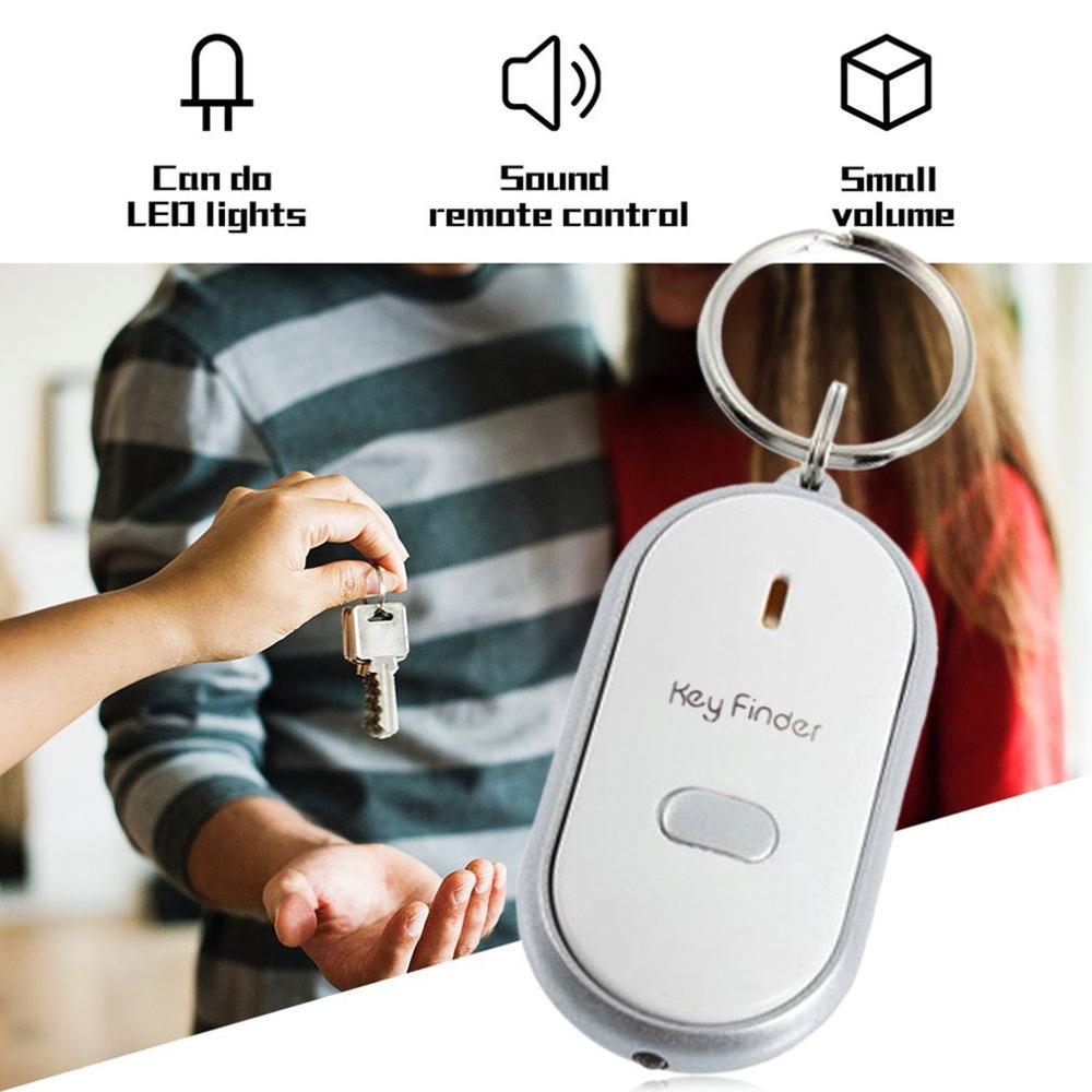 Mini Keychain LED Whistle Key Finder Flashing Sound Beeping Remote Lost Keyfinder Locator Keyring Tracker for Children Wallet