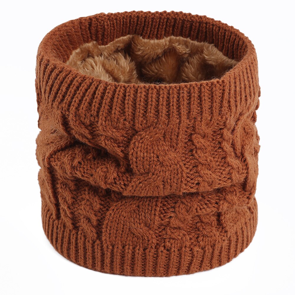 Vinterscarf för kvinnor twist ring scarf herr/kvinnor varm halsduk plus sammet tjock stickad haklappsbomull för att skydda halshaklappen: Gul