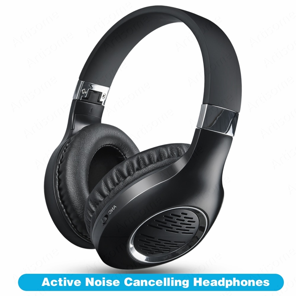Anc Hoofdtelefoon Draadloze Bluetooth Hoofdtelefoon Active Noise Cancelling Gaming Headset Voor Telefoon Ondersteuning Bekabelde Verbinding Met Mic