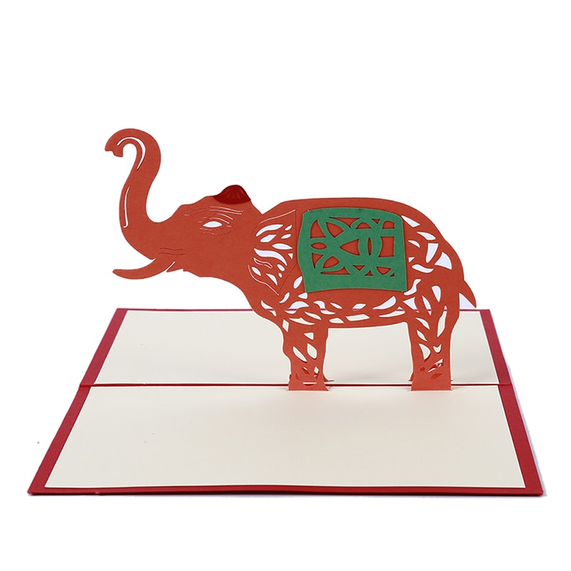 1 pc festa 3d pop up cartões com envelope feliz aniversário elefante cartões de casamento namorados convite presentes: Default Title