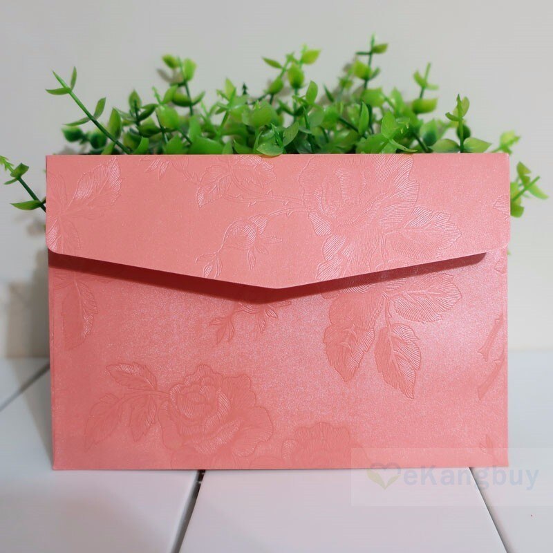 50pcs Pink Color Envelopes, Embossed/Pearl Specialty paper Enevlepe