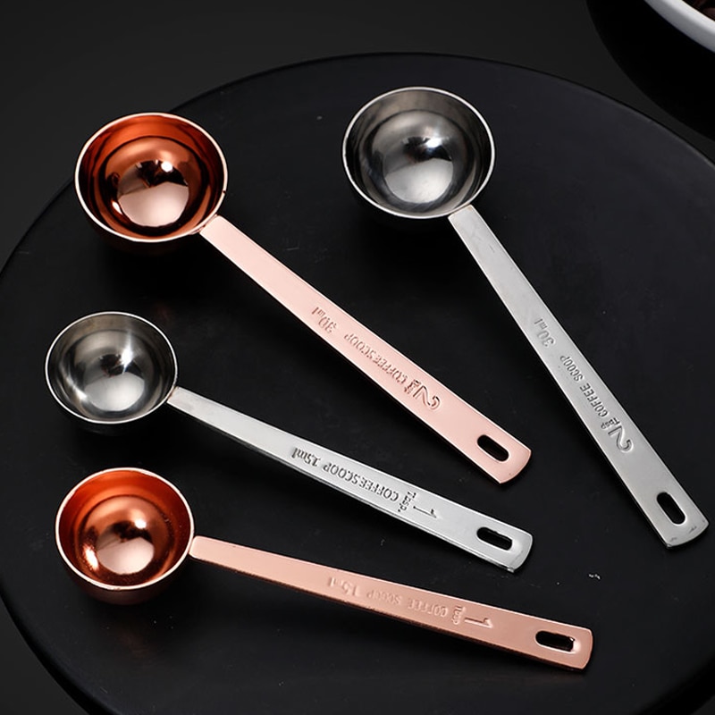 Koffie Scoop Roestvrij Staal Meten Lepel Koffie Lepel Zilver Goud Melkpoeder Meet Scoop Thee Koffie Accessoires 15/30ml