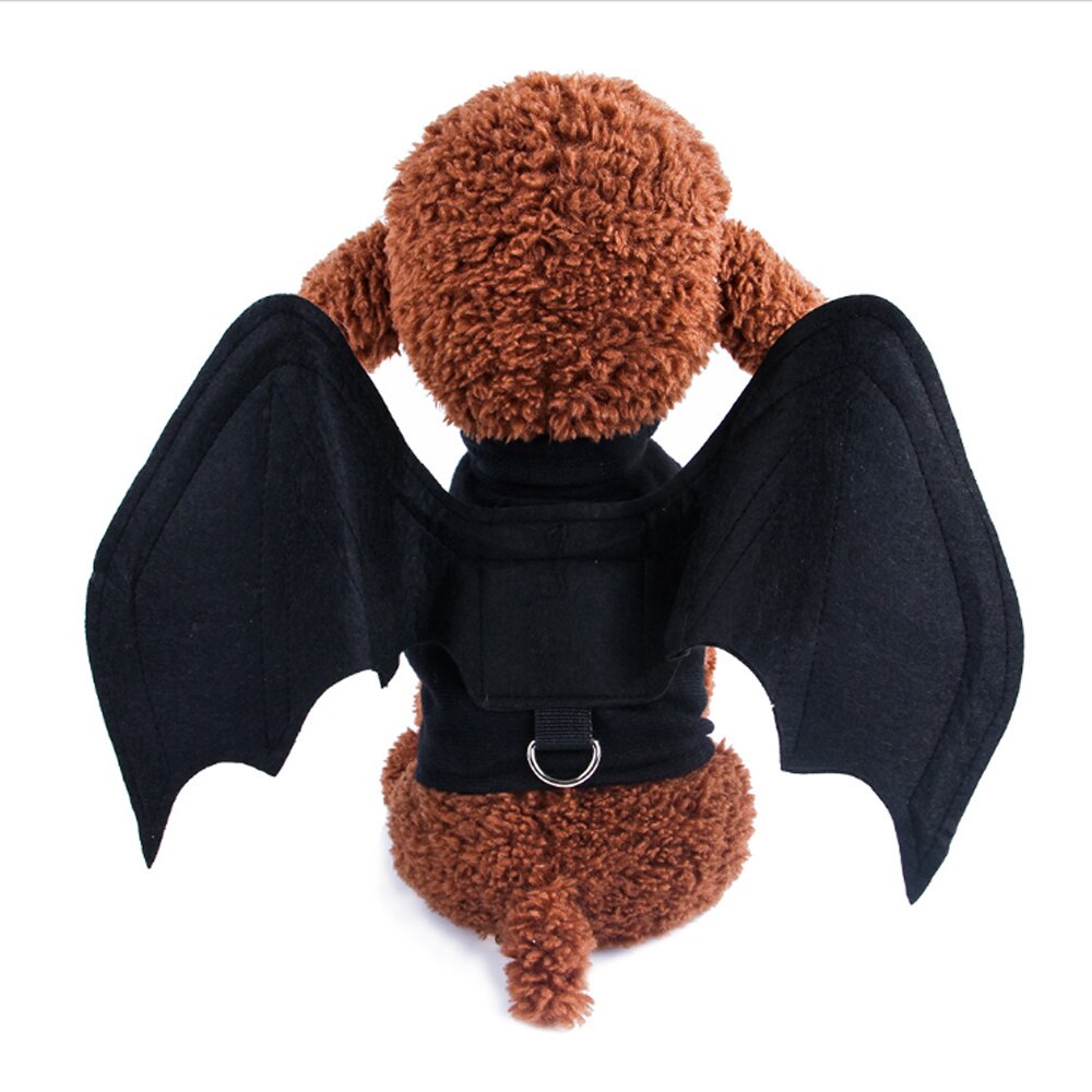 Dyr kæledyr hund kat flagermus kostume med græskar klokker halloween cosplay fancy kjole op interessant tøj