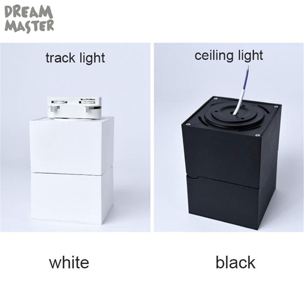 Opvouwbare 12W Cree led spoor licht, zwart wit, 3000K 4000K 5000K rail lamp, surface mount plafond spotlight industriële downlighters