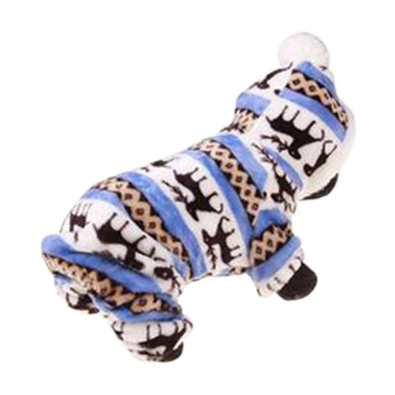 S/M/L/XL/XXL Coral Velvet Cold-proof Pets Dog Winter Cotton Coat Warm Small Deer Patterns Pet Dog Puppy Clothes