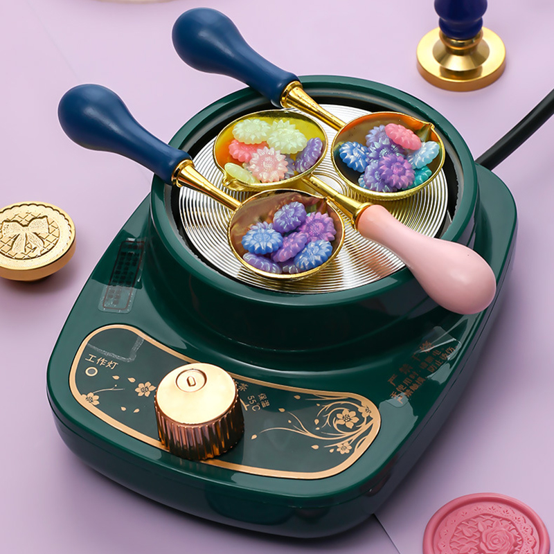 Duży piec elektryczny do pieczętowania, podgrzewacz do garnków, podgrzewacz elektryczny, kulki woskowe, topienie wosku, łyżka do pieczętowania lakiem