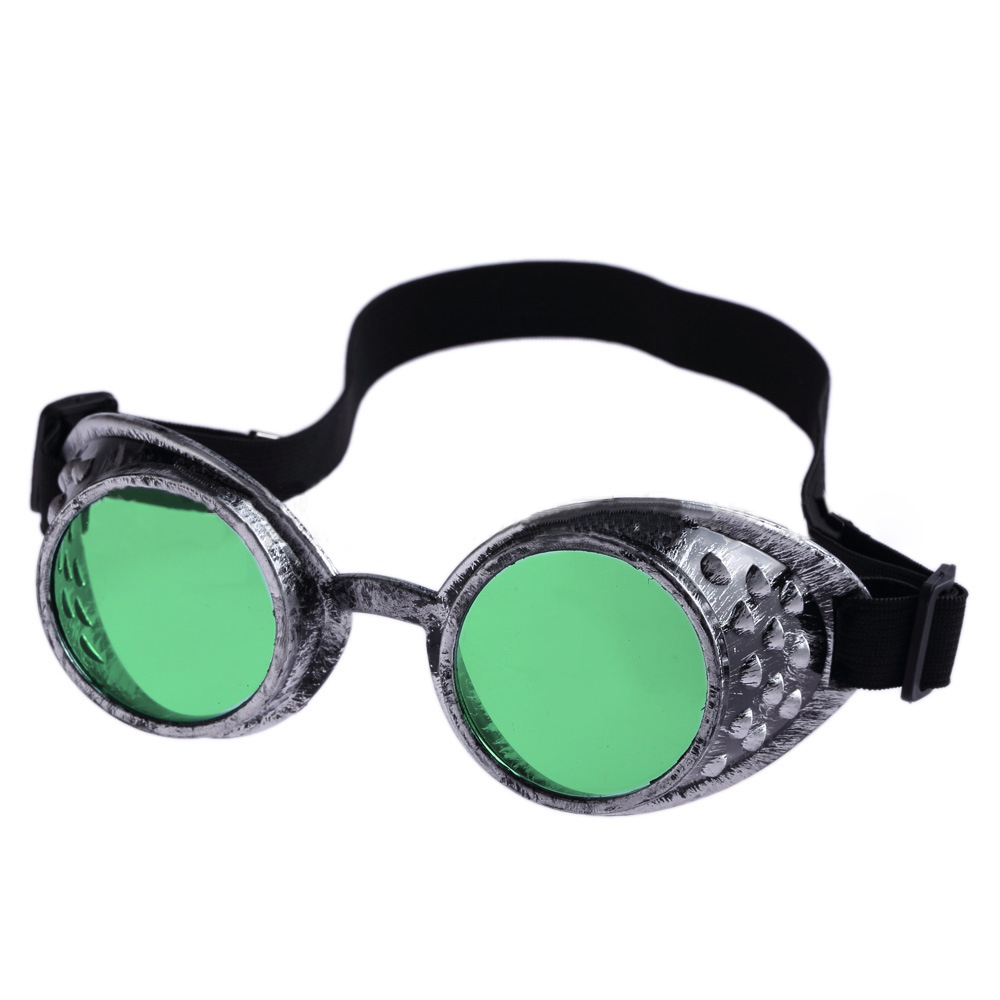 Vintage okulary Steampunk dla dorosłych okulary Cosplay gogle dekoracje na Halloween Heavy Metal gogle kierowcy soczewki Eclipse unisex: Niebieski