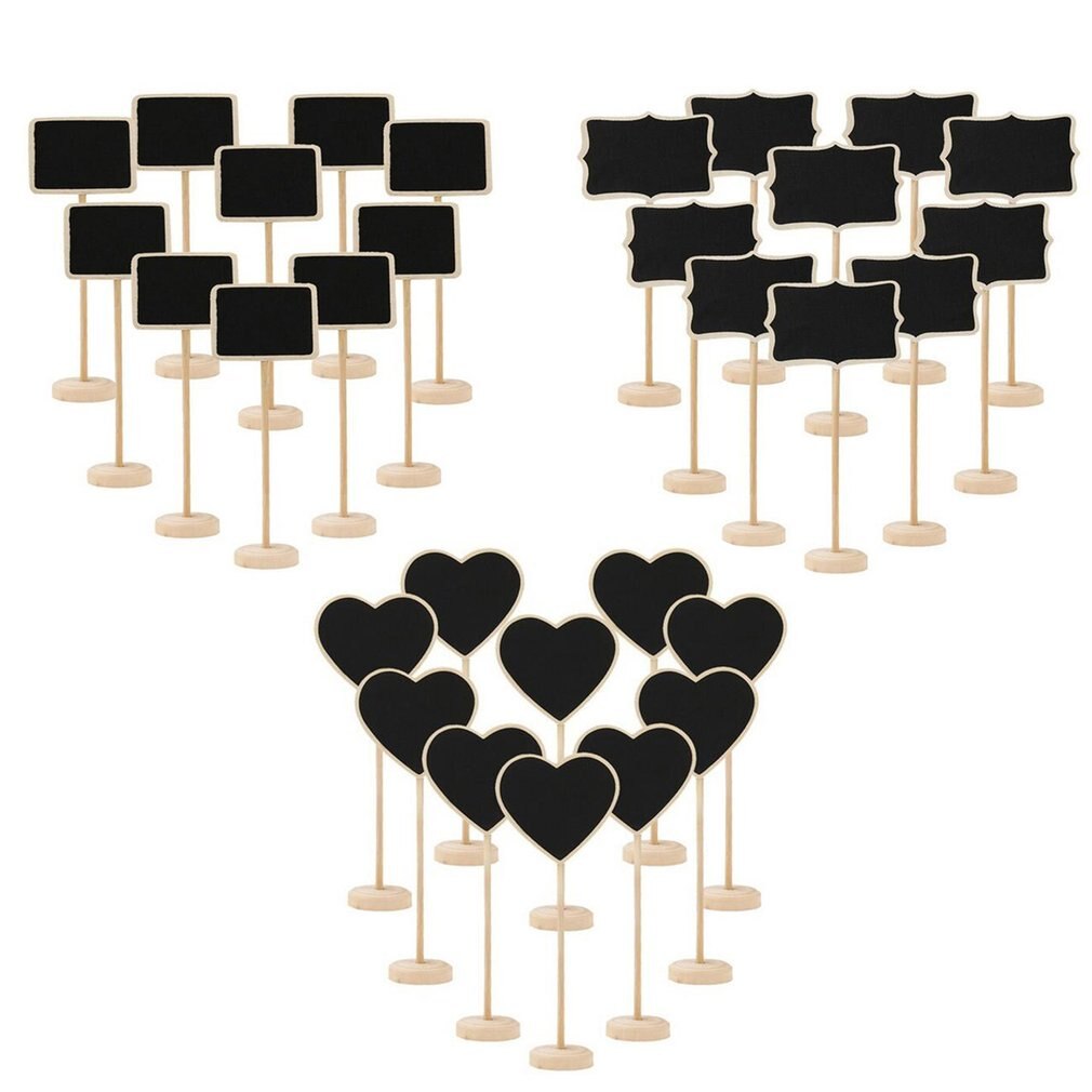 10Pcs Schoolbord Houten Krijtbord Mini Hout Bericht Prikbord Tafel Wedding Party Decor Schrijven Informatie