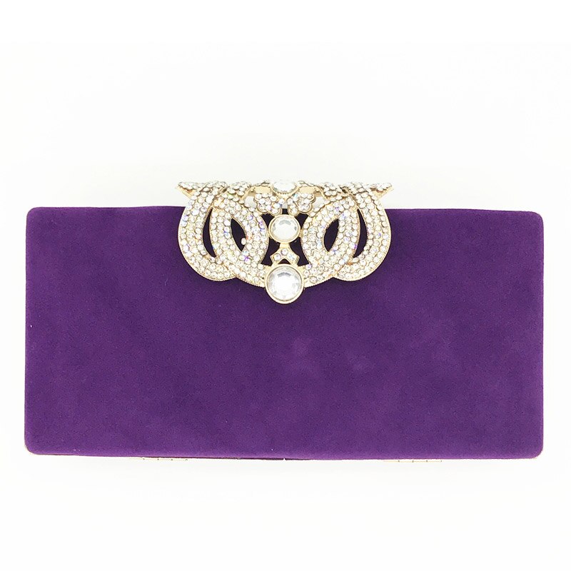 Dicihaya clutch avondtassen kroon strass avondtas portemonnee schoudertas voor bruiloft diamanten dames portemonnee mini avondtassen: Paars