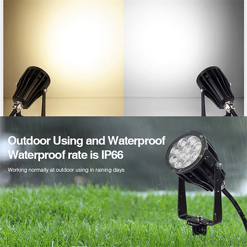 Miboxer 6w rgb + cct ledet hagelys + strømkabelsett  ip66 vanntett milight  dc 24v ledet hageplenlampe belysning futc 08 futc 08a