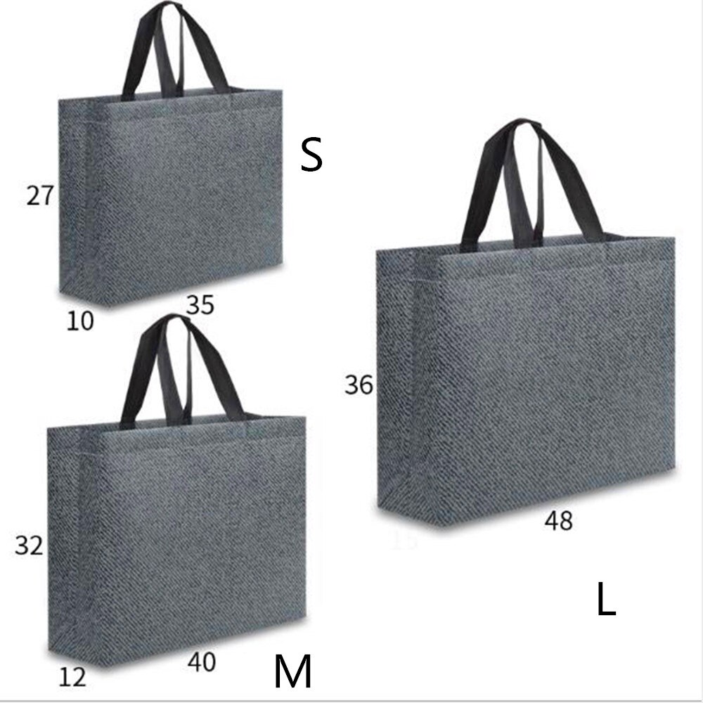 Neue Faltbare Einkaufstasche wiederverwendbar Tote Beutel Klapp Reise Käufer Tasche Einfarbig Stoff Vlies Eco Einkaufstaschen: Schwarz / M