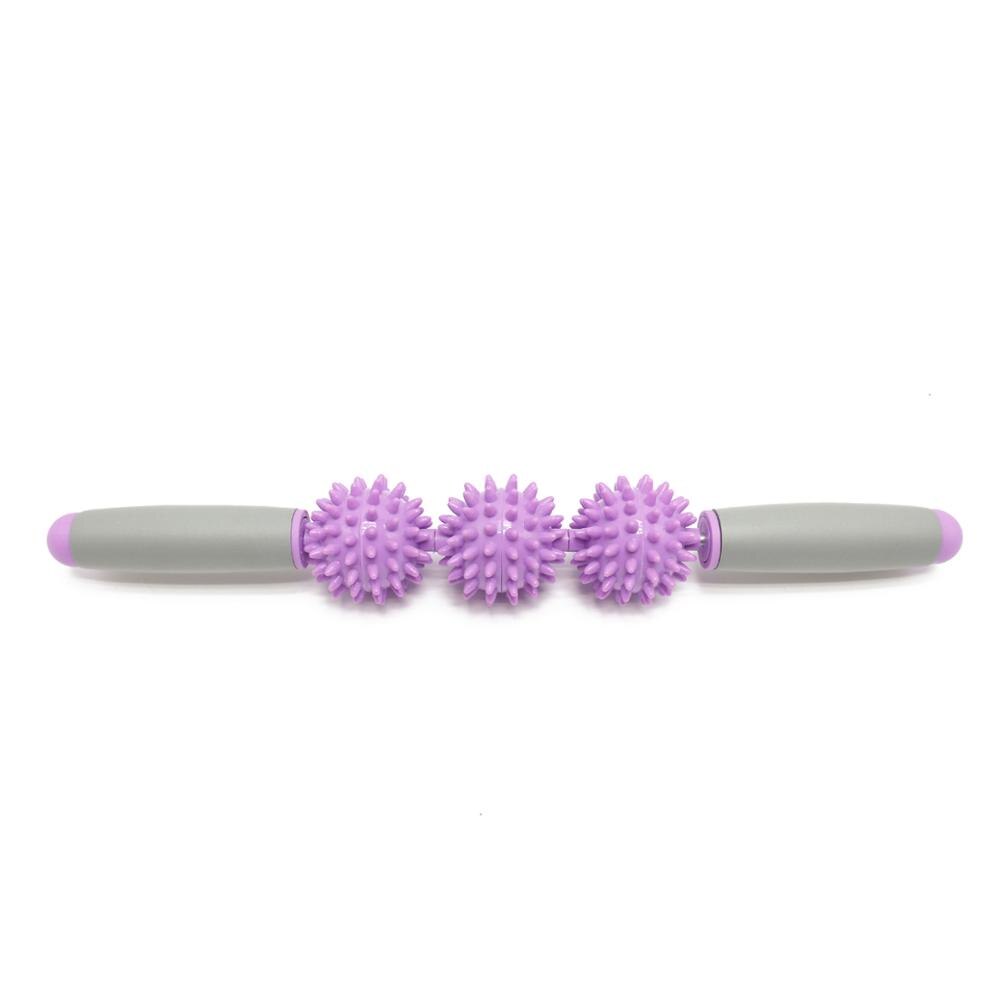 Brush Massage Stick Hedgehog Balls Muscle Roller Anti Cellulite Massager Trigger portable plastic Point Stick Cellulite Slimming: 3-purple