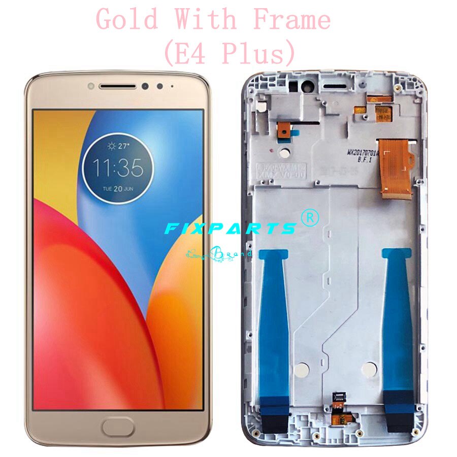 Voor Motorola Moto E4 Lcd Touch Screen Digitizer Vergadering XT1762 XT1772 Voor Moto E4 Plus Lcd-scherm Vervangende Onderdelen: E4 Plus Gold Frame