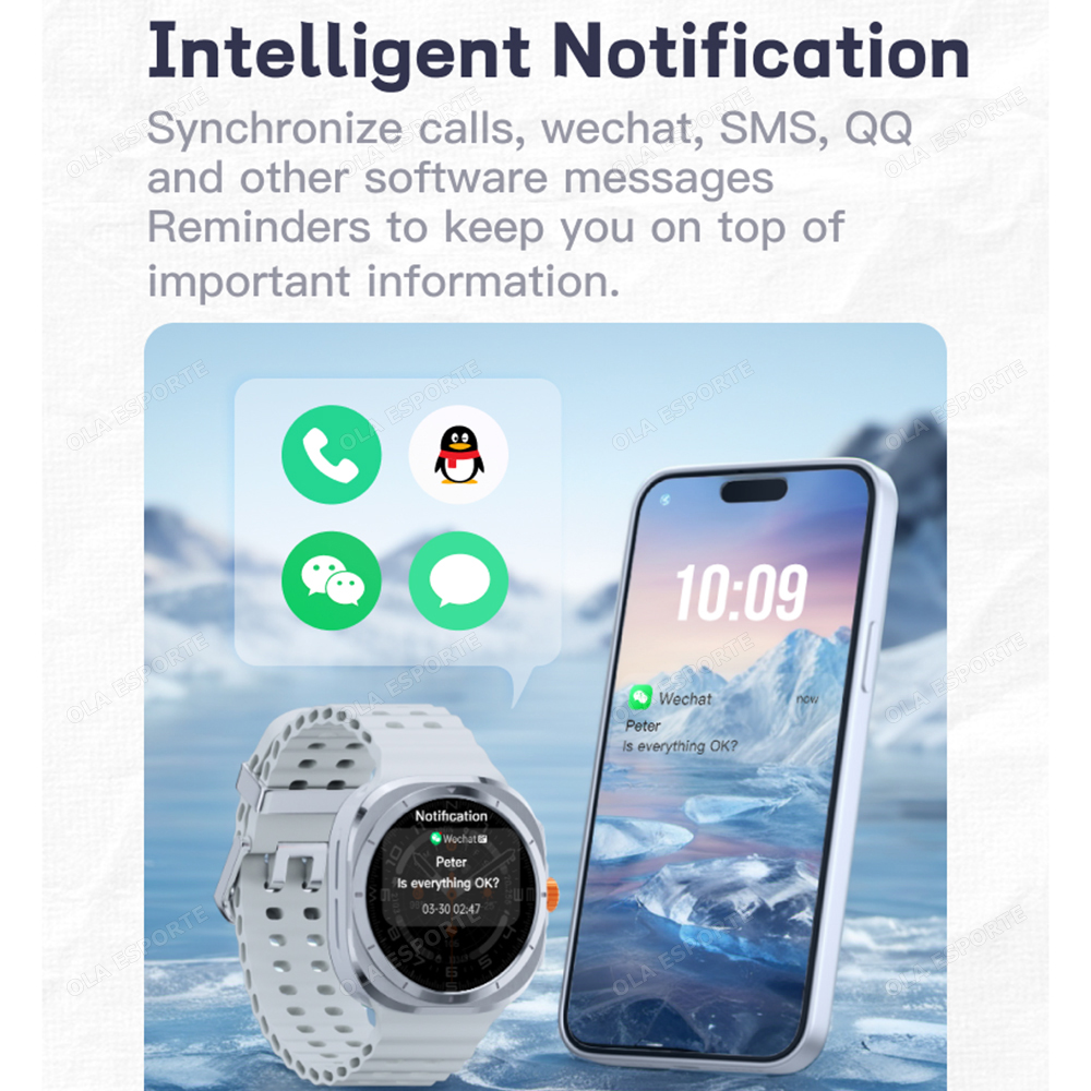 Watch 7 Ultra GPS Smartwatch 1.52'' AMOLED BT Calls Blood Oxygen Monitoring Waterproof Outdoor Smart Watches for Man For Samsung