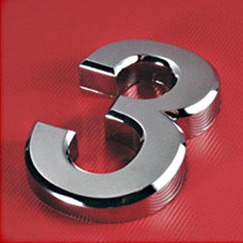 0-9 Number Wall Sticker 3D Self Adhesive Door House Numbers Sign Stickers Hotel Office Door Address Street Exterior House Number: 3