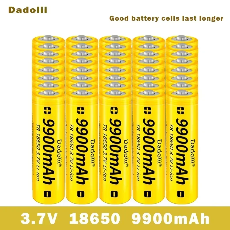 1-40pcs/Lot 18650 battery 3.7V 9900mAh rechargeable liion battery for Led flashlight Torch batery litio battery: Chocolate
