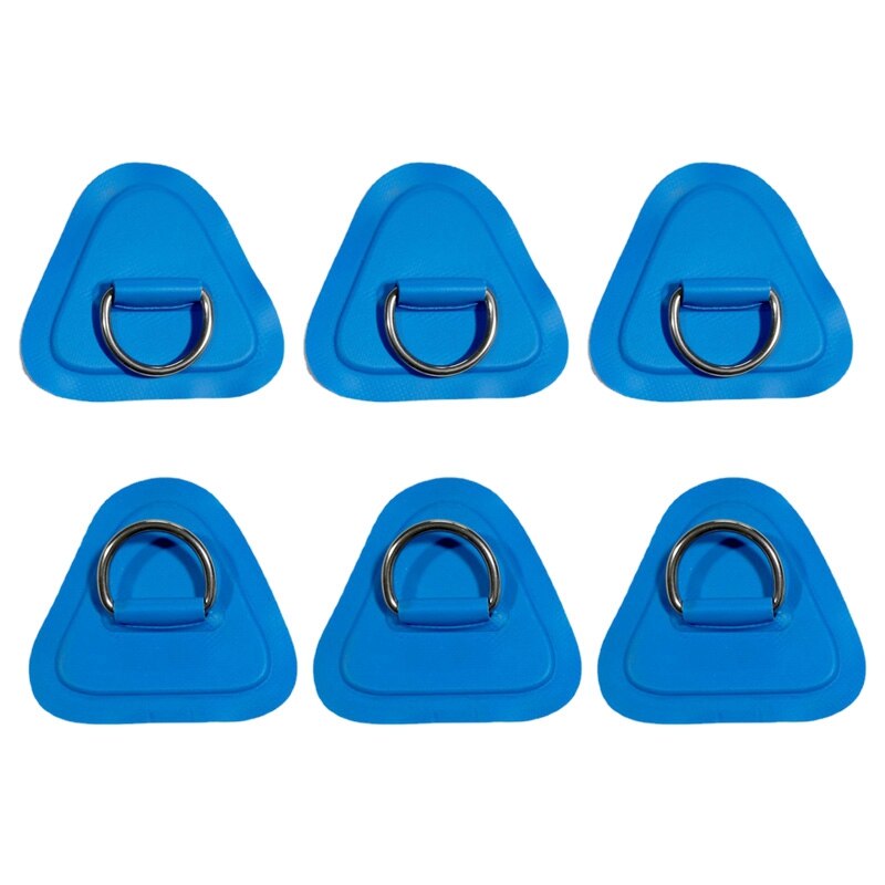 Set Di 6 Toppe Ad Anello D In PVC Con Corda Elastica 2,5m E Ganci - Acciaio Inox 304, Per Riparazione Barche Gonfiabili, Kayak, Canoe, SUP, Colore Ciano