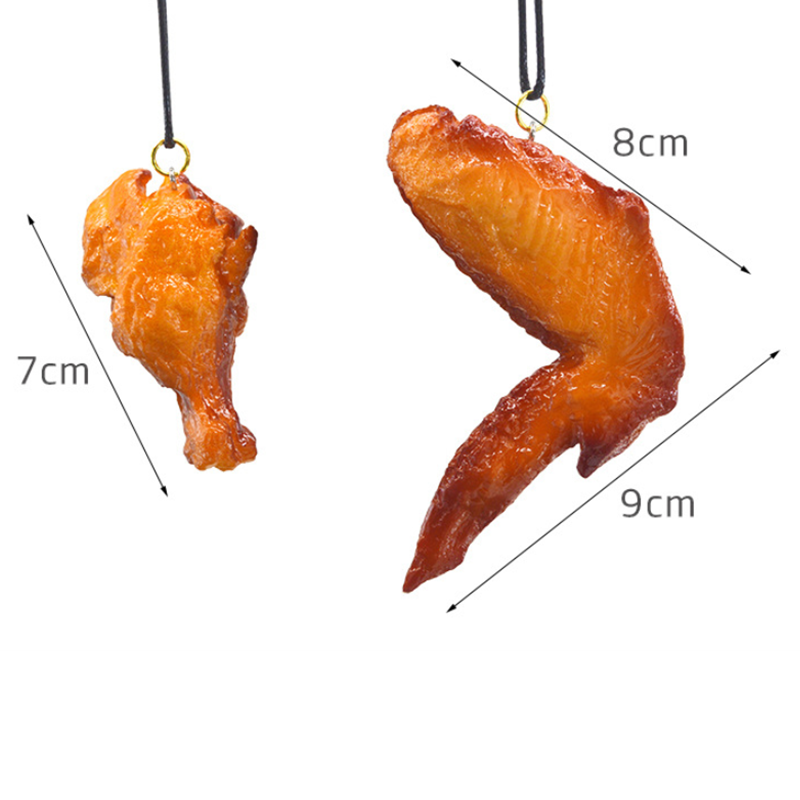Imitatie Voedsel Sleutelhanger Franse Kip Nuggets Gebakken Kip Been Voedsel Hanger Sleutelhanger Cadeaus Voor Vriendje Kid Speelgoed