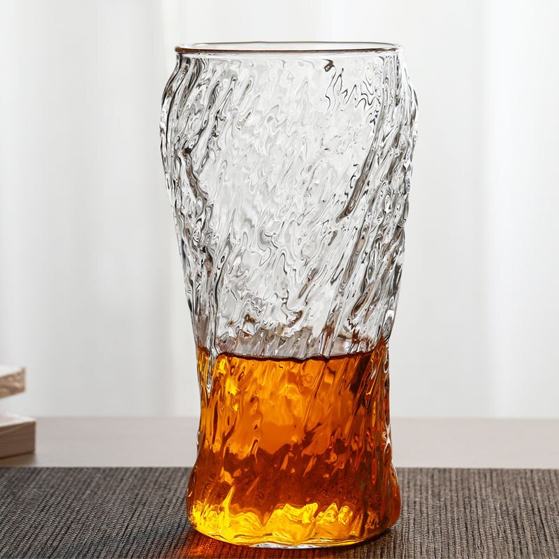 Japanese Hazy Air Wine Glass Snowflakes Falling Whiskey Tumbler Hammer Pattern Whisky Cup XO Brandy Drinking Glasses Wineglass: D