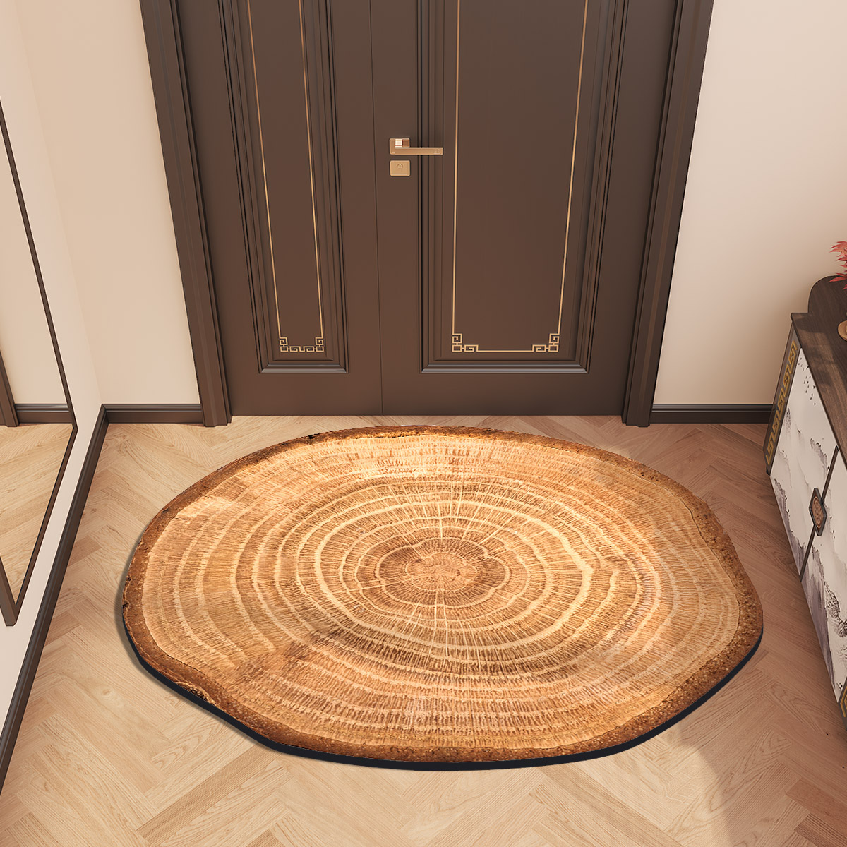 Felpudo de entrada de casa con estampado de madera Vintage, alfombras para habitación al aire libre, pasillo, dormitorio, suelo, baño de pies, alfombra para puerta, lavable personalizado: 50x160cm / Castaño