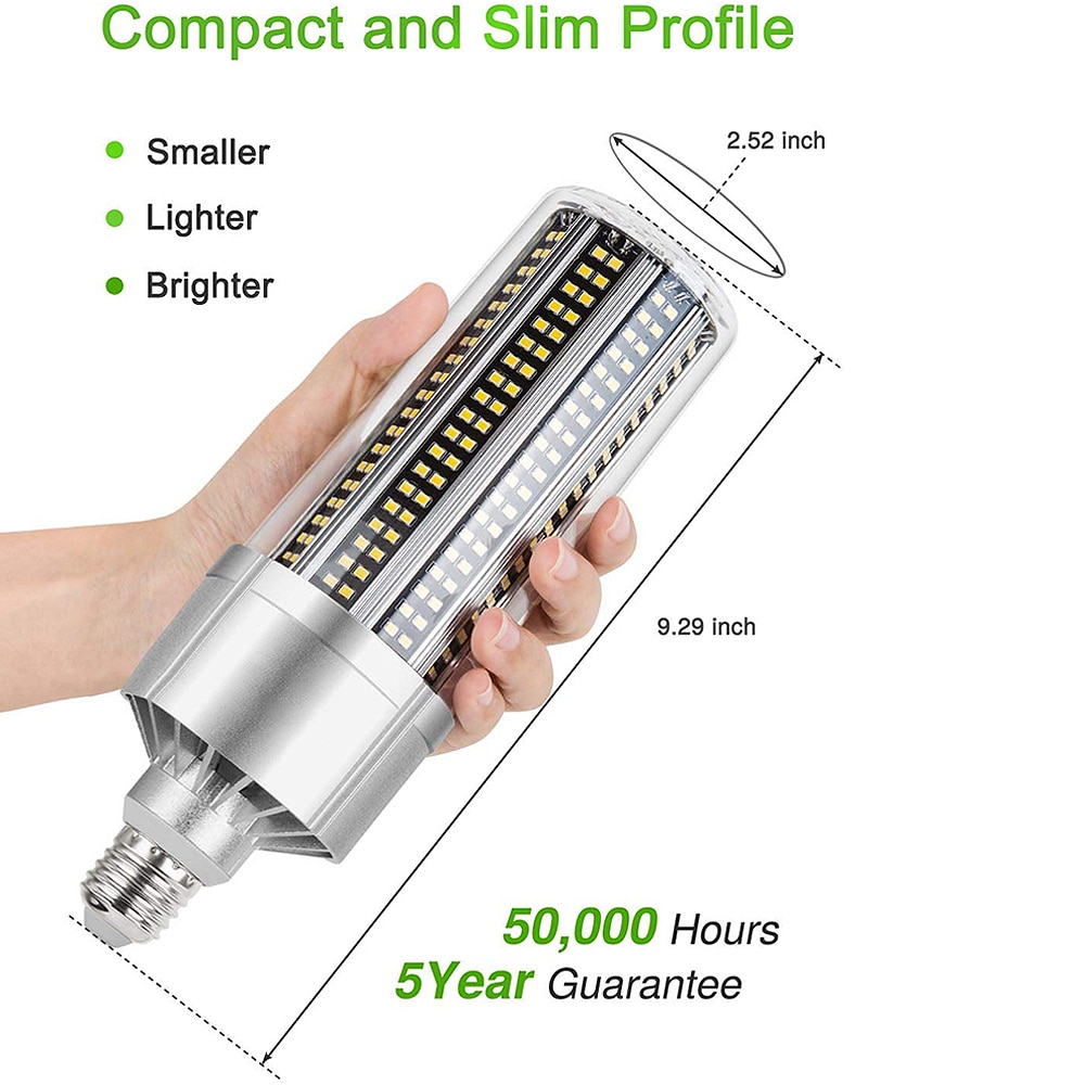 60W Super Heldere Maïs Led Lamp met E27 Grote Mogul Base Adapter voor Grote Gebied Commerciële Plafond Verlichting