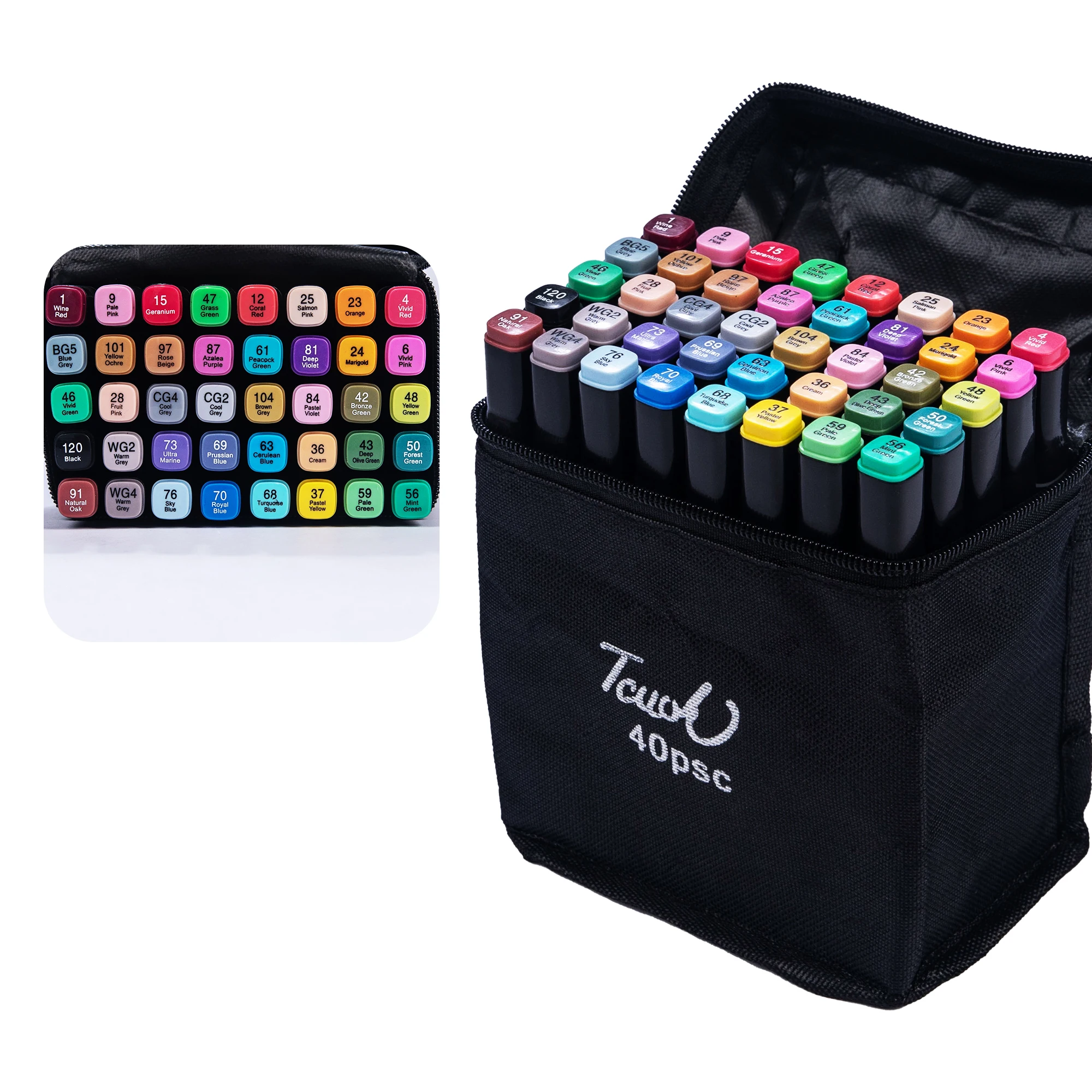 Juego de marcadores de dibujo de doble cabeza, 24-80 colores, pinceles suaves, Graffiti, Manga, boceto, Alcohol, marcador a base aceitosa, suministros de pintura: Azul marino