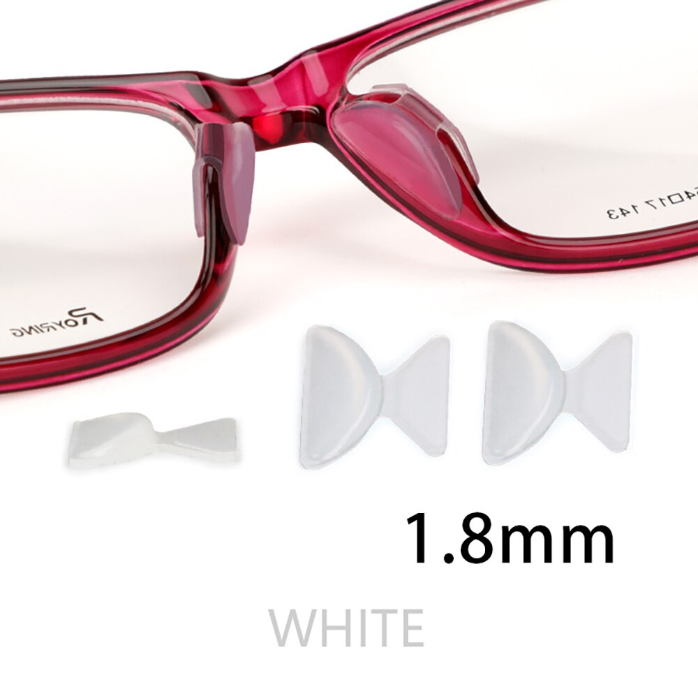 Nyttigt 5 par / parti blød skridsikker silikone næseunderlag til briller briller solbriller næseunderlag læserebriller tilbehør: Gennemsigtig 1.8mm