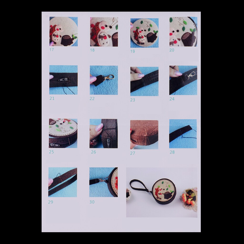 DIY Handmade Purse Bags Felt Applique Embroidery Ornament Kit for Children Kids Felt Craft Kit Sewing Material Packgae