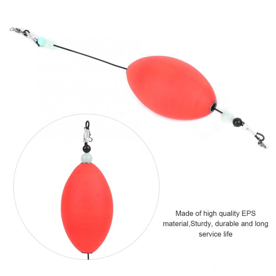 1Pc Fishing Float EPS Sea Float Red Oval Appearance with Steel Wire Sea Fishing Float Carp Fishing Tackle Accessory