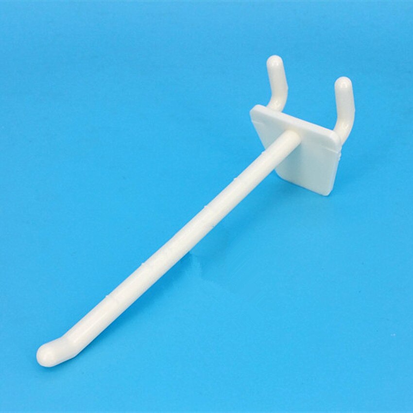 Plastic Pegboard Products Display Hanging Hanger Hooks in White For Storage Commodity Rack Shelf Supermarket Stores 100pcs