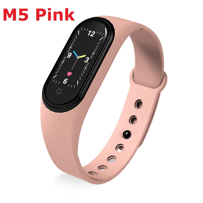M5 M4 Smart Band Sport Fitness Armband Horloge Fitness Tracker Smartband Bloeddruk Hartslagmeter Waterdicht Polsbandje: M5 Pink