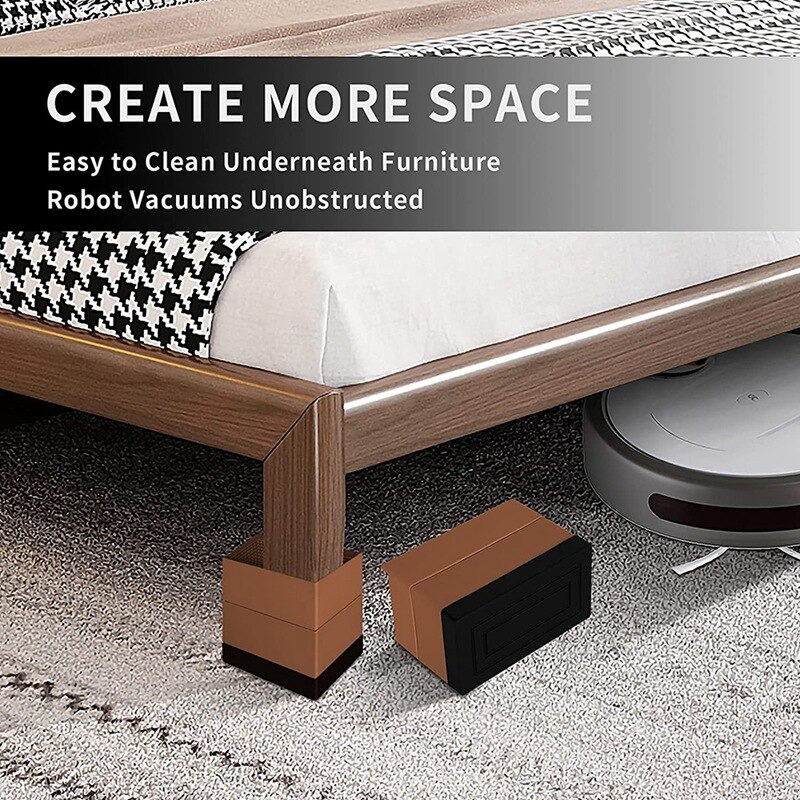 4Pcs Bed Furniture Risers 3 Inch Heavy Duty Adjustable Desk Lifts Leg Extenders For Table Couch Chair Frame Feet