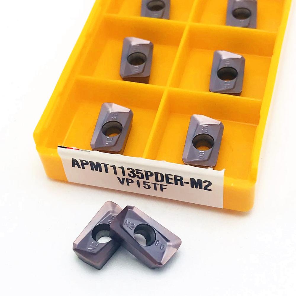 Hardmetalen wisselplaat apmt 1135 m2 / h2 vp15tf cnc draaibank frees draaibank frees apmt 1135 metaaldraaiblad cnc gereedschap