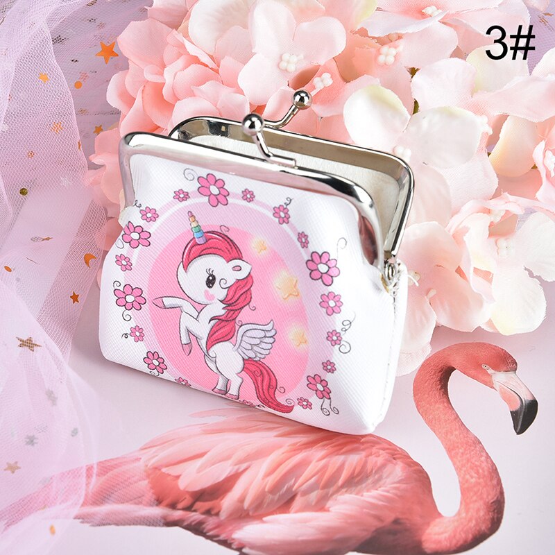 Frauen Cartoon Einhorn Flamingo Geldbörse Niedliche Kleine Tasche Kupplung Brieftasche Null Brieftasche Münze Tasche: 3