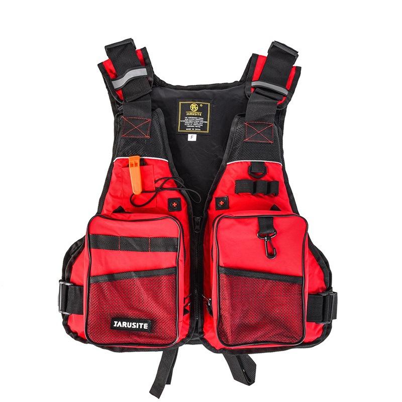 Chaleco salvavidas de pesca, flotabilidad, portátil, para natación, kayak, deportes al aire libre, múltiples bolsillos