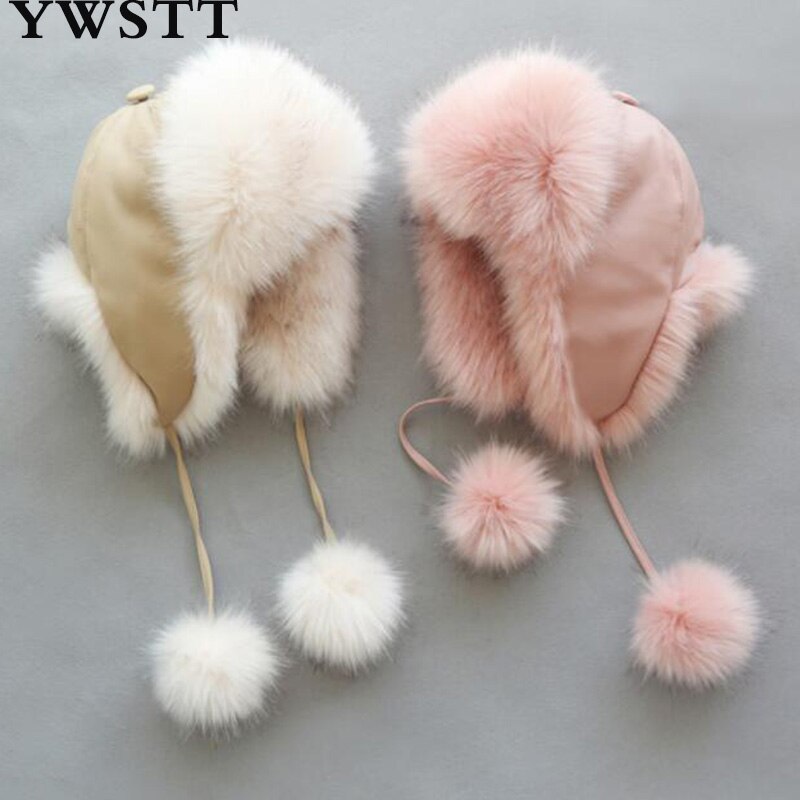 Kinderen Faux Fur Hoed Lederen Vos Bontmuts Lei Feng Thermische Sneeuw Cap Muts Beschermen Oren Hoed winter Hoed