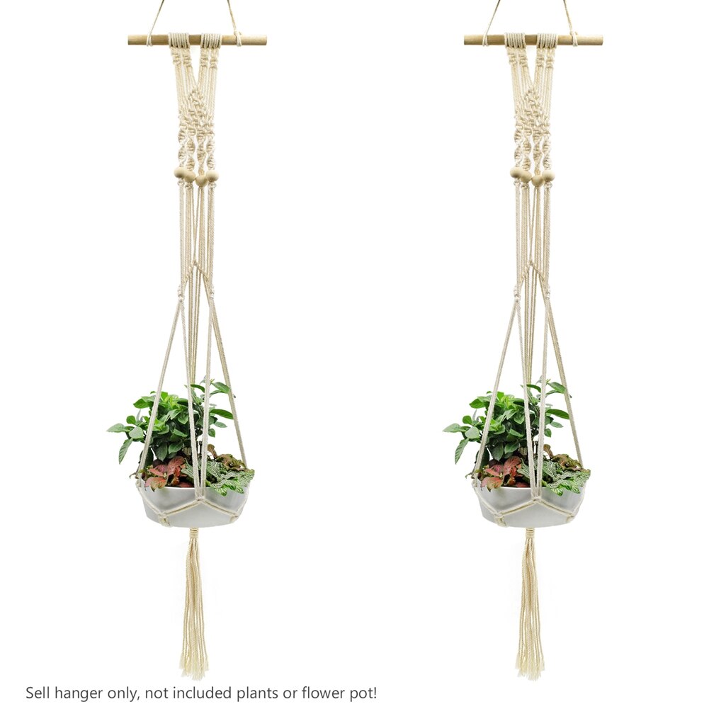 2Pcs Handmade Rope Macrame Plant Hanger Plant Holder Flower /pot Hanging Rope Braided Craft For Wall Decoration Countyard Garden: Combination 6