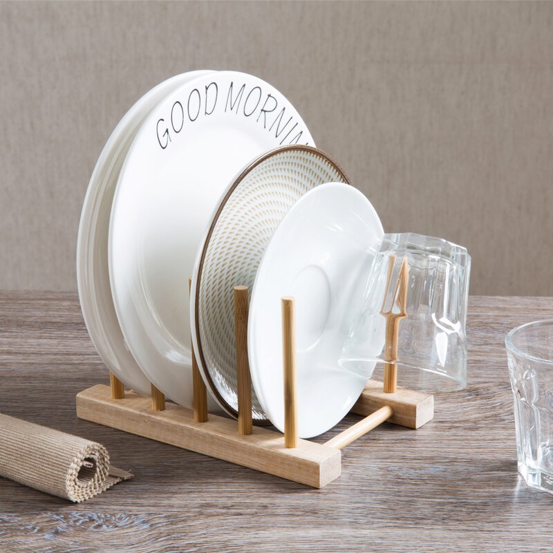 Vanzlife Bamboe Plaat Wateroverlast Veroorzaakt Door Overmatige Regenval Rack Plaat Schotel Dragen Glas Planken Ontvangen Rack Plank