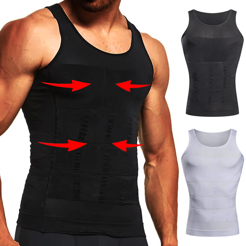 Débardeur de corps de Compression pour hommes, gilet amincissant Abs Abdomen mince entraînement de gymnastique contrôle du ventre débardeur de Compression Shapewear