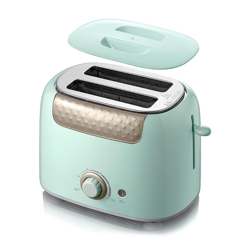 2 skiver rustfrit stål automatisk brødrister hurtig opvarmning brød sandwich maskine: Grøn