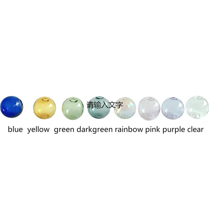 20pcs/lot 20mm color top Mini Globe Glass Round Bottle Beads Necklace Pendant Locket two holes Ball Jewelry terrarium: gray
