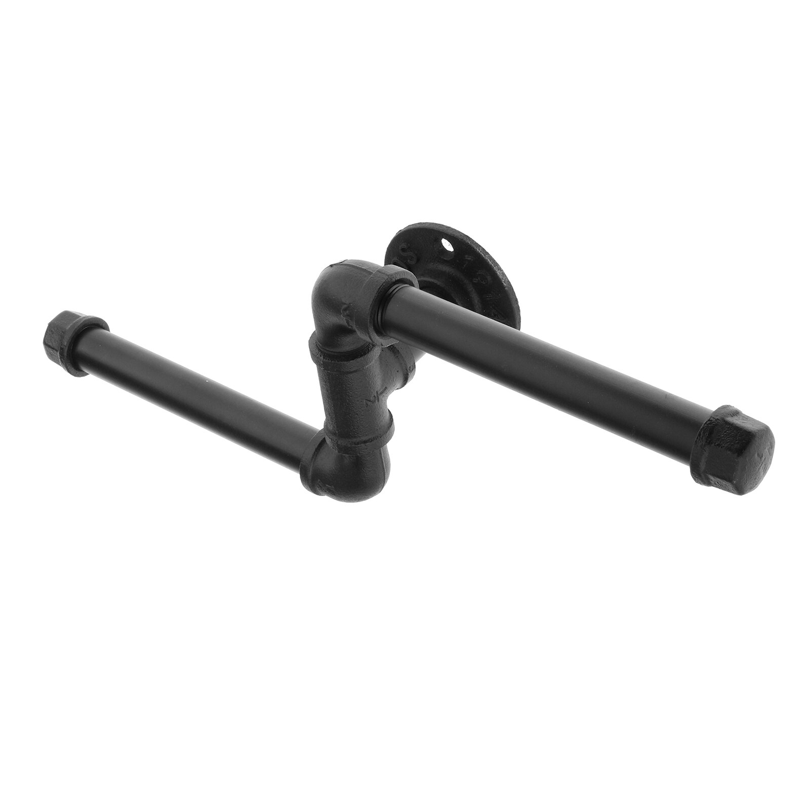 Wall Mount Toilet Paper Holder Rack Tissue Roll Dispenser Stand Rustic Iron Pipe