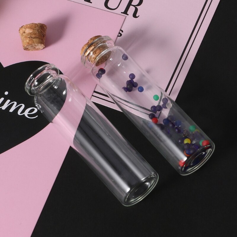 20Pcs 20Ml Mini Kleine Tiny Clear Kurk Glazen Flessen Flesjes