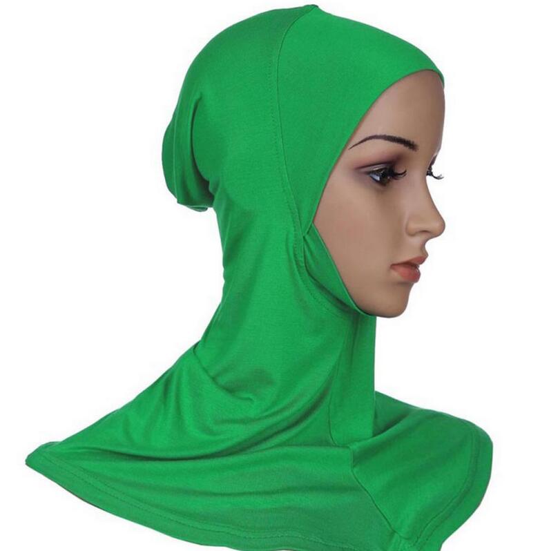 Chapeaux sous-foulard islamique, couvre-chef Hijab de Style classique croisé, couverture complète, doux et extensible, Sport musulman, intérieur: Green