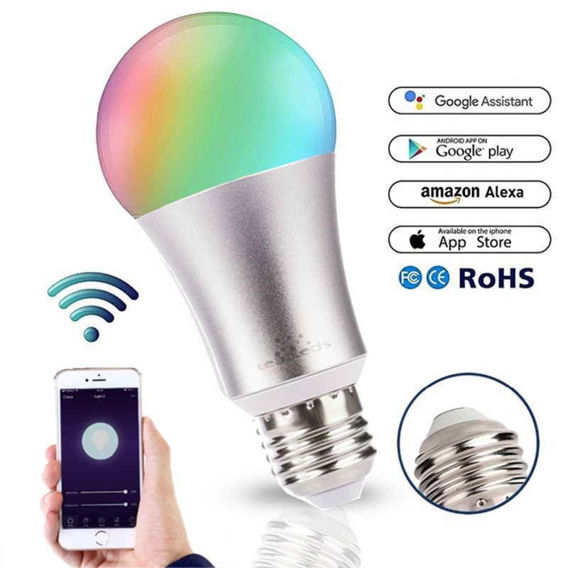 Meta 7 W RGB LED WIFI Smart Lamp Bal Lamp E27 Dimbare Kleur LED Gloeilamp Werkt met alexa Google Home iOS App Contro